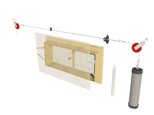 Ventilation pig and poultry house side wall inlet Omnistep assembly - TPI-Polytechniek